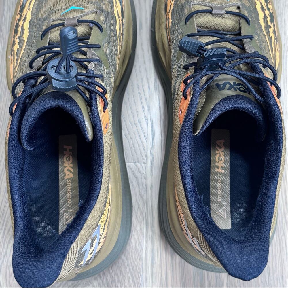 Hoka Stinson 7 Trail Running Sneakers All Terrain Honey Olive Men Size 12 - Picture 7 of 11